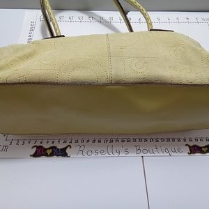 Liz Claiborne green purse with pink lining